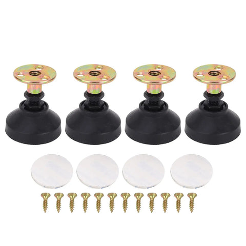 Adjustable Furniture Risers Set Of 4, Heavy Duty 400kg Load Bearing Nonslip Leveling Feet For Sofas Tables Chairs And Shelves, Easy Height Adjustment, Reduces Wobble Noise And Vibration On Uneven Floors., set with pads and screws