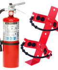 2 Pack 5 Lb Rechargeable Abc Fire Extinguisher Badass Fire Fighter with heavy-duty wall bracket, red steel design for marine use.