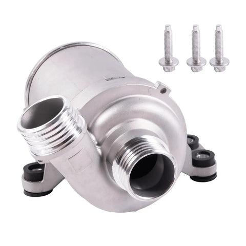 Electric Engine Water Pump For BMW 328i 335i 435i M2 X5 X6 3.0L Inline 6 2013 To 2019 Replace 11518635090 silver alloy pump close-up