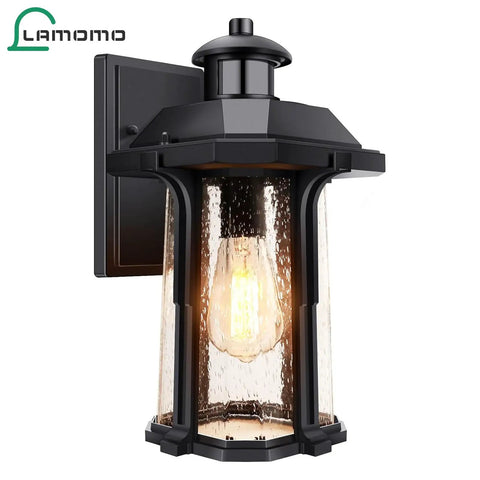 Motion Sensor Outdoor Lights With 3 Lighting Modes For Porch And House Dusk To Dawn Wall Light With Bulb Waterproof Aluminum Anti Rust Exterior Wall Light For Garage Large Size Motion Activated