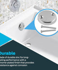 Heavy Duty Stainless Steel Tub Overflow Faceplate With Matched Screws Fitting Standard Bathroom Drains Super Easy Setup No Sweat Install Rust Resistant Smooth Finish Close-up of stainless steel tub overflow faceplate and screws.