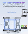 Dimensions of Rock Solid CFS Workstand for 3D Printing with Dual Layer Pull Out Design and 15 Kg Load Capacity, metal slides shown