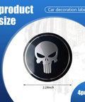 Step Up Your Daily Ride With These Heavy Duty Black Metal Skull Car Wheel Center Caps Rocking A Durable 2.2 Inch Hub Cover.