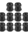M32x1.5 Cable Gland For 16mm To 21mm Wire Holes Waterproof Nylon Joint With Adjustable Locknut And Washer Black Pack Of 10 Heavy Duty Weatherproof Seal For Outdoor Enclosures Moisture Resistant And Vibration Dampening, pack of 10