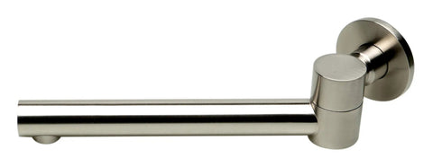 Tub Spout With Dope Swivel Design And Brushed Nickel Finish Solid Brass Construction Single Hole Wall Mount Foldable Spout For Easy Bath Space Mixer Or Diverter Sold Separately