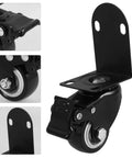 2 Inch Swivel Furniture Caster Wheels With Black Plastic Plate Silent Glide Tech Easy Swap Mount for furniture moving.