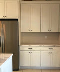 Kitchen cabinets with Matte Black Cabinet Knobs 8 Pack Round Farmhouse Drawer Handles And Dresser Pulls Solid Zinc Cabinet Hardware.