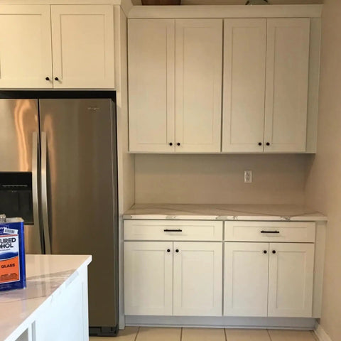 Kitchen cabinets with Matte Black Cabinet Knobs 8 Pack Round Farmhouse Drawer Handles And Dresser Pulls Solid Zinc Cabinet Hardware.