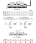 Diagram showing dimensions and specifications of Rock Solid Six Inch Heavy Duty Angle Vise Crafted From Thick Cast Iron Milling Machine Bench Vise.
