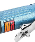 Blue Aluminum Alloy Pneumatic Die Grinder Top Shelf Air Powered Rotary Tool with a shiny chrome lever for auto bodywork.