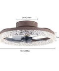 WAZYKJMDXX Ceiling Fan with Light 20 Inch, featuring clear acrylic design and modern style from a top view.