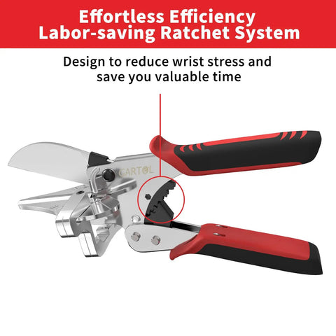 Beefy Miter Shear Cutter And Angle Shears For Vinyl Wood Molding Trim Trunking PVC Strips Adjustable Ratchet System