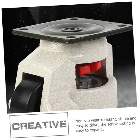 Heavy Duty Adjustable Swivel Leveling Caster Set For Workbenches And Machinery Side Mount Wheels Beefy Rugged Industrial Furniture Transport Casters 60mm Flat Base 4 Pack, close-up