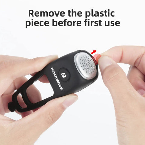 Electric Bike Bell With 90dB Alert And 3 Sound Modes Waterproof Black Finish Easy To Install For Daily Commutes Durable Bicycle Horn For E Bikes Loud Yet Clear Warning For Safer Rides, plastic tab removal