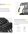 Beefy Heavy Duty Wooden Hangers For Coats And Pants With Non Slip Bar Notches And Extra Thick Flat Hook 0.53 Inch Thick Hangers