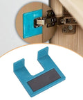 Door Hinge Jig For Quick Cabinet Installations, No Fuss Drill And Cut Guide For Precise Door Alignment in Blue PP Material