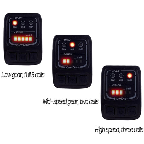LED Display For 24V 36V 48V Electric Bikes KD26E Meter showing battery levels in different gear modes.