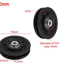 Nylon Cable Pulley Wheel For Fitness Machines And Home Gyms Smooth Glide Bearing Roller Quiet Durable DIY Lifting And Garage Door Sheave Accessory 70mm Size, 10mm hole