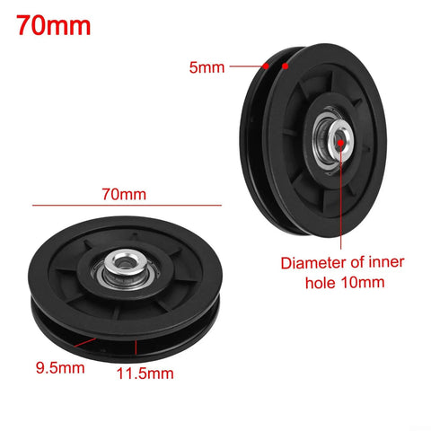 Nylon Cable Pulley Wheel For Fitness Machines And Home Gyms Smooth Glide Bearing Roller Quiet Durable DIY Lifting And Garage Door Sheave Accessory 70mm Size, 10mm hole
