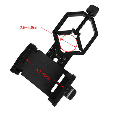 Universal Cell Phone Mount Adapter For Telescope Binocular Monocular Spotting Scope Eyepiece 25 To 48mm adjustable dimensions