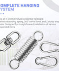 All In One Hanging Kit With Spring Shock Absorber And 360 Degree Swivel Hook for porch swing and hanging chair hardware components