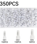 Dope 120 Piece Closed End Crimp Connector Kit With Aluminum Conductors And Nylon Insulation For Secure Electrical Wire Joints In Cars And Security Gear White Set, 350pcs organizer