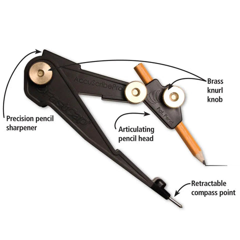 Accuscribe Pro Scribing Tool For Cabinets, Moldings, And Countertops With An Easy Grip, Keeps A Consistent Scribe Offset Every Time, Durable Polymer Build Five And Three Quarters Inches Long