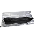 Reflective Telescope Cover With Storage Bag Weatherproof 420D Shield for Stargazing Gear, showing open silver cover with black interior.
