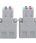 SPL-42/62 Quick Connect Wire Terminals Kit, two grey connectors with mounting holes, flame-retardant shell, supports soft and hard wire