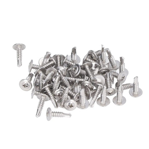 Self Drilling Screws With Round Washer Head In 304 Stainless Steel For Wood And Metal Rust Resistant M4 8x19 Fasteners