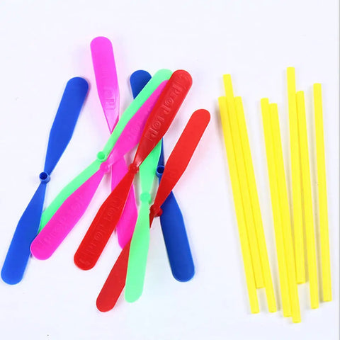 Flying Helicopter Toy Set With 20 Propellers And 20 Rods Hand Rub Helicopter For Outdoor Fun Kids Gift Random Color Bamboo Dragonfly Style