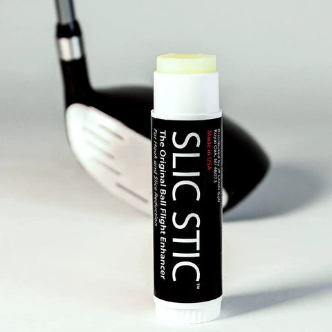 Anti Slice Golf Tool That Reduces Hooks And Slices, Boosts Distance And Controls Spin For Consistent On Course Shots, Heat And Cold Ready, Made In USA, Slic Stic For Golfers Who Want More Fairways, shown with a golf club