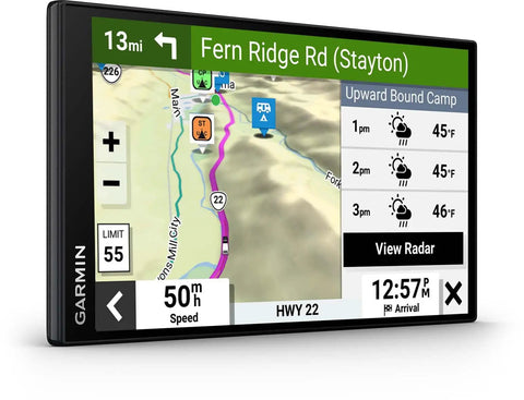 Big 7 Inch RV GPS Navigator With Custom RV Routes, High Resolution Birdseye Satellite Imagery displayed on touchscreen