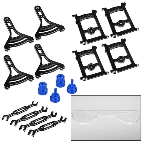 All In One 1 Tenth Scale RC On Road Alignment Tool With Camber Toe And Slip Angle Gauges Aluminum Suspension Components