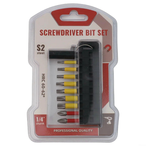 10 Piece Impact Driver Bit Set 50mm PH2 Screwdriver Bits T30 T40 Torx High Hardness HRC62 Metal Construction Kit Tools For Heavy Duty Jobs, packaged