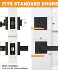 3 Pack Matte Black Front Door Lock Set With Heavy Duty Handles, Single Cylinder Deadbolt And Keyed Entry displayed on door