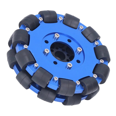 5-inch omni wheel for robots with aluminum hub and metal rollers