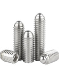 Premium 304 Stainless Steel Spring Ball Plunger Kit 1 to 5 Pieces M2.5 up to M16 Thread Sizes showing assorted steel detent pins.