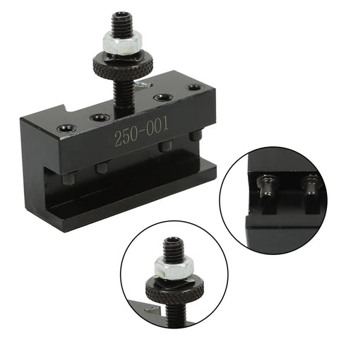 OXA 250 001 Wedge Quick Change Tool Holder Replacement for Lathe Two Pack Pro Grade Hardened Steel, focus on bolts and threading