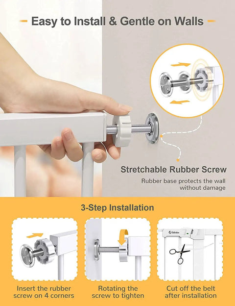 Auto Close Baby Gate For Stairs And Doorways With Walk Through Access Extra Tall 30.5 Inch Gate installation instructions