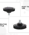 Heavy Duty M8 Screw On Rubber Furniture Levelers Four Pack With Solid Floor Grip Anti Slip Glides For Tables Cabinets And Chairs No Sweat DIY Install For Big Time Protection close-up of rubber leveler with threaded screw base