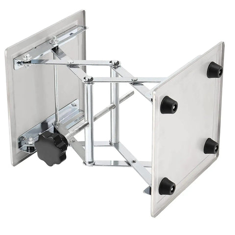 2 Pack 8 Inch Lab Jack Scissor Stand Made From Stainless Steel Sturdy Lab Lift Table Platform Expandable Height Range 85mm To 280mm Supports Up To 15 Kg 33 Lbs For Easy Lab Setup, side view.