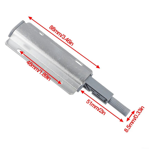 Push To Open Cabinet Door Catch With Magnetic Latch Heavy Duty Spring Aluminum Alloy Hardware dimensions shown in mm and in