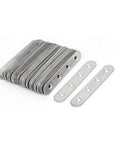 Lock It Down Stainless Steel Flat Mending Plates 90 Piece Set Killer Strength Heavy Duty Brackets For Wood And Metal Repairs 97mm By 17mm Silver Tone stacked flat mending plates with holes.