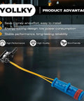 Brake pad wear sensor for Mercedes-Benz; blue connector with orange wires, YOLLY brand
