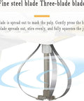 Heavy Duty Manual Commercial Electric Juicer Press With Corer And Double Blades For Large Fruits showing fine steel three-blade assembly for juicing.