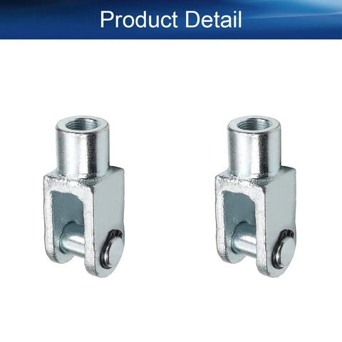 Two Pack Air Cylinder Rod Clevis End Y Connector 97 Millimeter Length M20x1.5 Female Thread Heavy Duty Iron Construction For Pneumatic Systems Easy To Install, shown front view