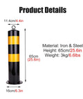 Heavy Duty Traffic Safety Bollards Constructed Tough With Vivid Reflective Tape For Driveway Barriers And City Streets Premium Steel Warning Stakes Secure Mounting Set, 65cm tall, iron and steel.