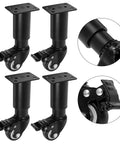 Adjustable Furniture Legs With Wheels 4 Pack No Sweat Install Heavy Duty Cold Rolled Steel Couch Bed Table Feet