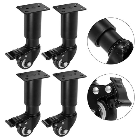Adjustable Furniture Legs With Wheels 4 Pack No Sweat Install Heavy Duty Cold Rolled Steel Couch Bed Table Feet